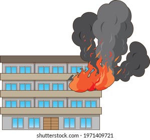 Image illustration of a condominium fire that ignites violently from the upper floor