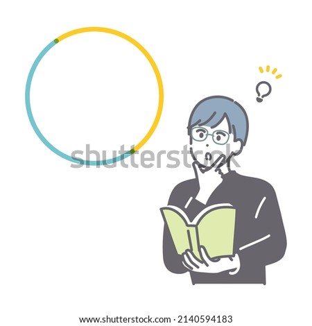 Image illustration of a convincing young man. vector.