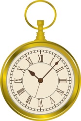 Image Illustration Of A Cool Golden Pocket Watch