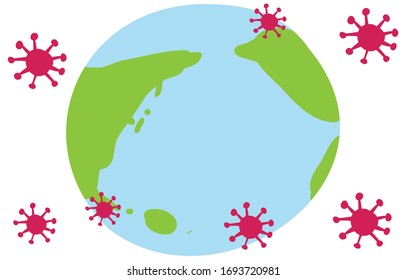 Bild-Illustration des Korona-Virus, der die Erde angreift