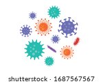 Image illustration of coronavirus and influenza virus.Virus  vectors icon. White Background. Vector Illustration.