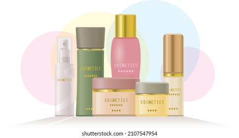 Ilustración de imágenes de cosméticos alineados (cosméticos)