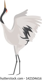 Image illustration of a crane looking up.