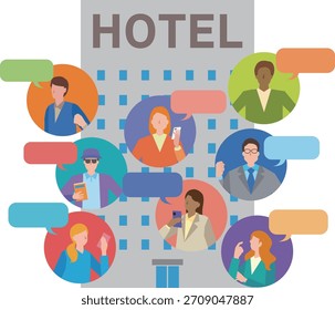 Ilustração da imagem do feedback dos clientes dos hóspedes do hotel