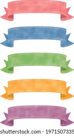 Image illustration of cute arched ribbon (color variation)