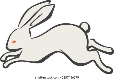 Image illustration of a cute bouncing rabbit