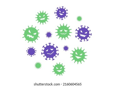 Image illustration of cute coronavirus cell icon. The coronavirus concept prevents and stops infection.