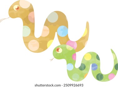 Image illustration of cute snake parent and child