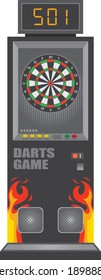 Image illustration of darts machine (front)