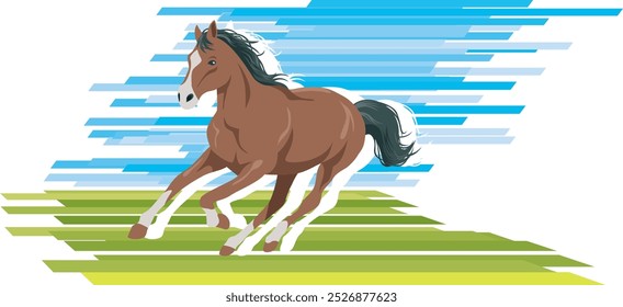 
Image illustration of a dashing horse