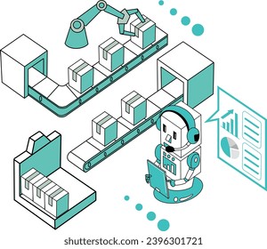Ilustración de imágenes de la digitalización de la gestión de producción