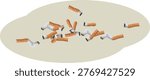 An image illustration of a discarded cigarette butt.