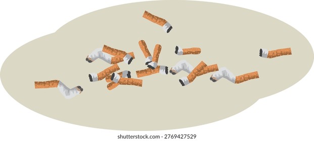 An image illustration of a discarded cigarette butt.