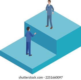 Image illustration of disparity between businessmen