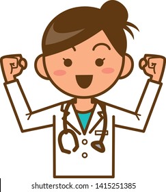 Image illustration doing pose that woman doctor works hard