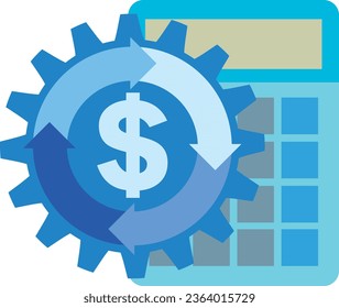 Ilustración de la imagen de la marca del dólar y el flujo de caja