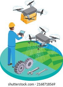 Ilustración de imágenes de la industria de los drones