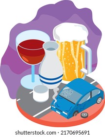 Image illustration of drunk driving accident