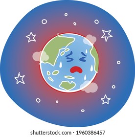 Image illustration of the earth crying due to global warming