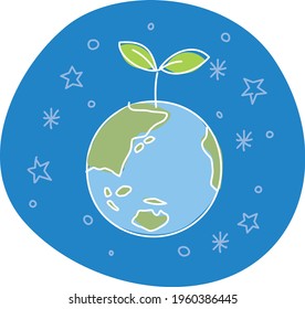 Bild-Illustration zum Umweltschutz (Erde mit Spross)