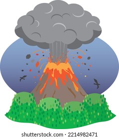Image illustration of an erupting volcano