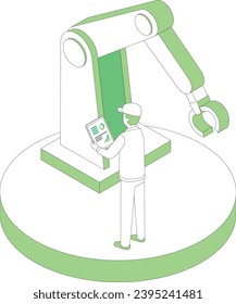 Image illustration of factory robotization