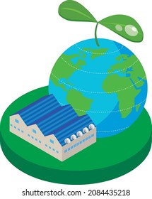 Image illustration of a factory that is friendly to the global environment