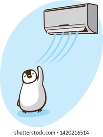 Image illustration of fan and penguin