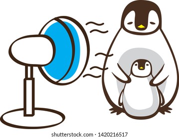 Image illustration of fan and penguin