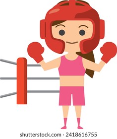 Image illustration of a female boxer wearing headgear