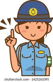 Image illustration of a female cop who is alerting