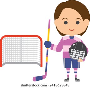 Image illustration of a female ice hockey player