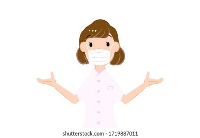 Image illustration of female nurse showing left and right hands