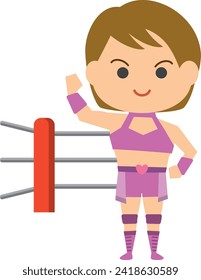 Image illustration of a female professional wrestler