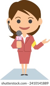Image illustration of a female reporter giving an explanation at the scene