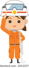Image illustration of a female rescue worker saluting