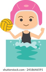 Image illustration of a female water polo player