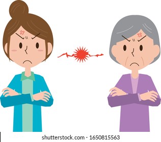 Image illustration of fight between bride and mother-in-law