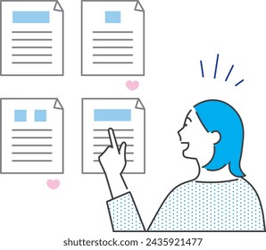 Image illustration of finding a job or changing jobs - students and business people - white background illustration material