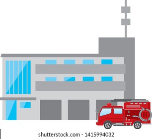 Image illustration of fire department and fire engine