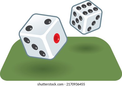 Image illustration of floating dice