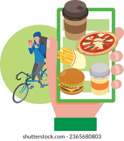 Image illustration of food delivery order