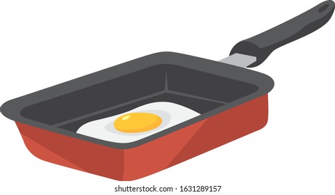 Image illustration of a frying pan baking fried egg