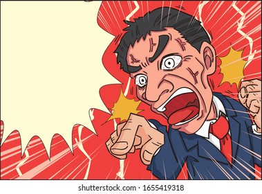 Image illustration of a furious male office worker