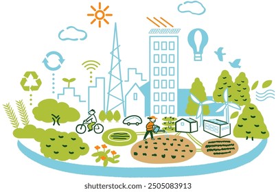 Image illustration of future city