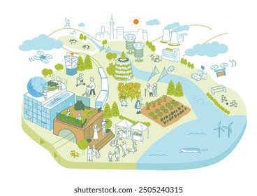 Image illustration of future city
