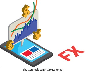 Image Illustration Of FX Trading On Smartphone