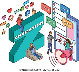 Bild-Illustration von Kommunikationstools der Generation Z