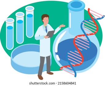 Ilustración de la imagen del investigador genético
