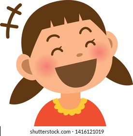 Image illustration of a girl laughing happily